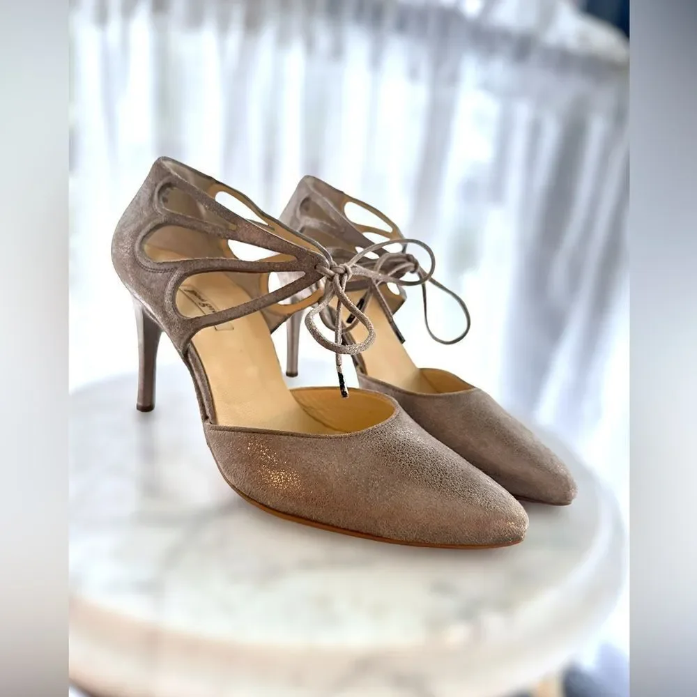 Paul Green Justine Ghillie d’Orsay Pumps Smoke Metallic Size 6 UK US 8.5